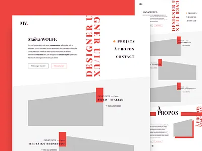 PORTFOLIO DESIGNER UI/UX STYLE ITALIAN design designer figma homepage italian italian style portfolio portfolio design portfolio page red ui user interface ux web