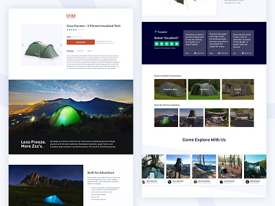 Camping Tent eCommerce Landing Page design landing page web web design