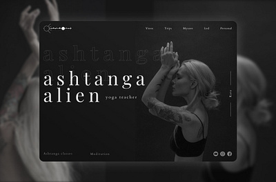 AshtangaAlien page dark design fitness health healthcare healthy landing landing design landing page landing page design landingpage minimal ui web web design webdesign website website design yoga