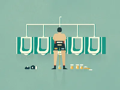 Sporting Superstitions boxer boxing character drawing editorial fact illustration infographic minimul sport superstition texture vector vintage