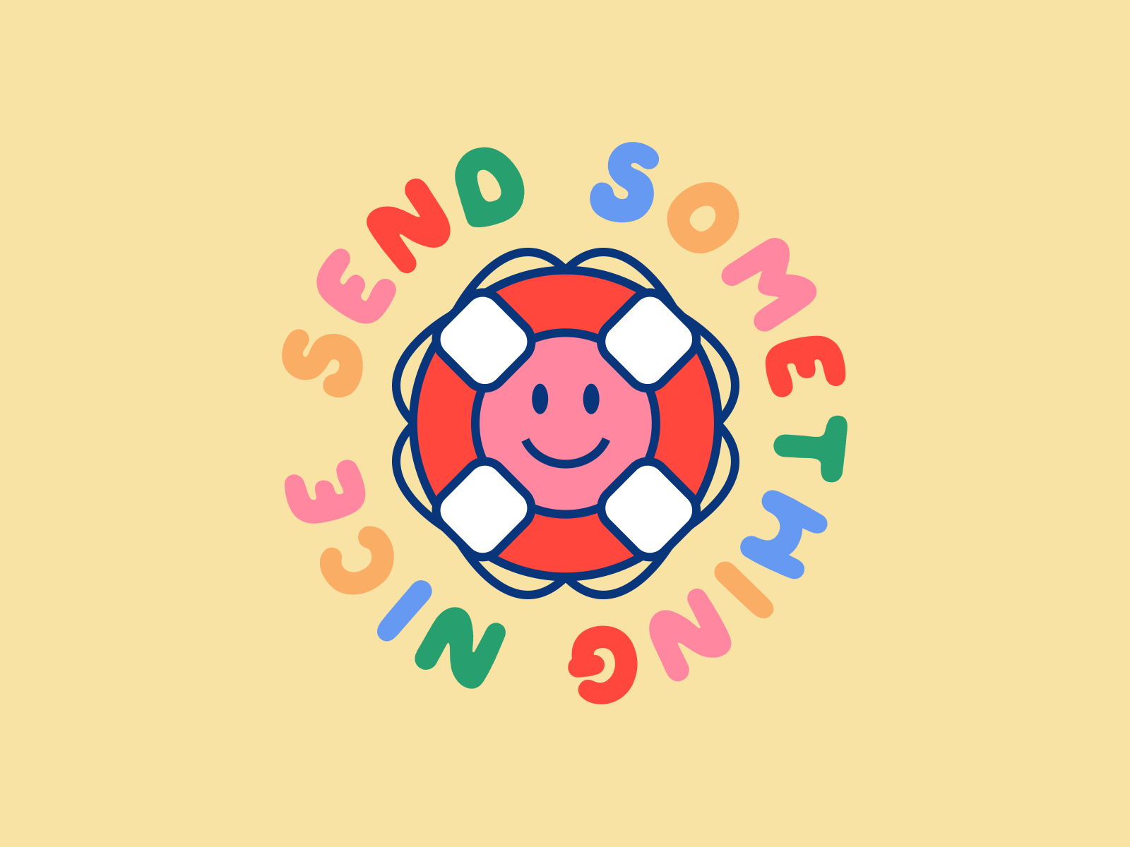 Send Something Nice logo animation brand design branding branding design color palette colorful colors covid 19 gif good vibes illustration logo logo design nice positivity quarantine send smile typography vector