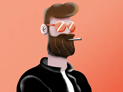 Smoky biker - illustration abstract art character character design design freelance freelancing illustration procreate