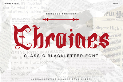 Chroines – Classic Blackletter Font blackletter bold classic dark design font fraktur gothic horror illustration medeival modern new old old english trend typeface typography vintage web