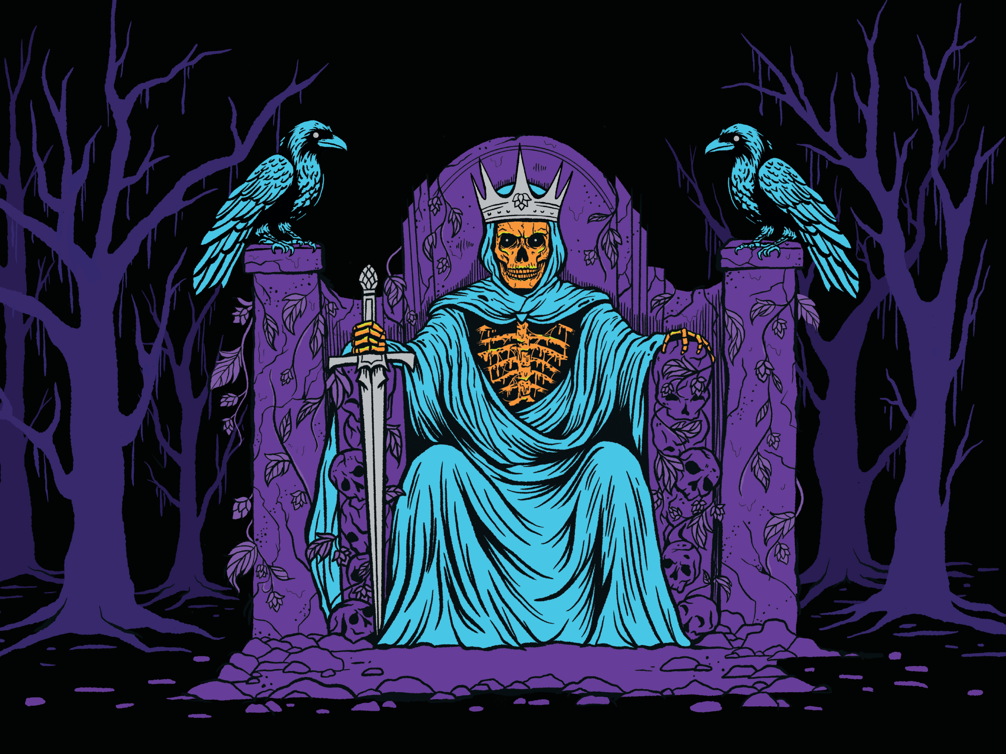 Throne Dweller IPA beer design beer label illustration seattle beer