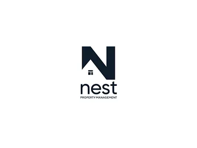 Nest branding design flat illustrator logo logo design logo for sale minimal n house n letter nest property property management type typography vector