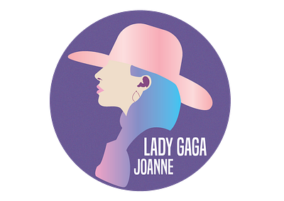 LADY GAGA Joanne circular cyan design gradient gradient icon hat illustration illustrator joanne lady gaga pastel pink purple singer singers song vector