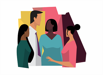 Meeting digital flatcolors illustraion vector