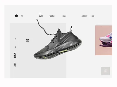 Sneaker shop designer graphicdesign lookbook nike shop shopping shopping app shopping cart sneaker store ui view web webshop website
