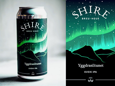 A wedding beer beer branding can dark illustration label lights neon night northern lights packaging print product