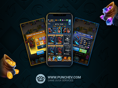 Duel - Puzzle Wars design gui interface mobile game mobile ui punchev ui ui design ux ux design vector