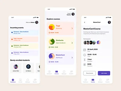 Owlschool - Mobile app app e learning education app educational learning mobile app mobile design mobile ui mobile ux ui ui ux ux