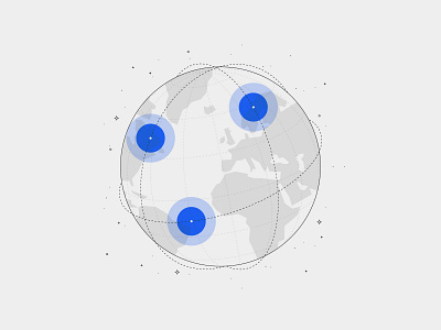 Spaceit Website Illustration earth globe hellsjells illustration line minimal planet satellite space spaceit stroke trajectory ui webillustration website