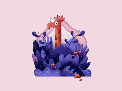 Giraffe art design digital digital illustration drawing giraffe illustration palette