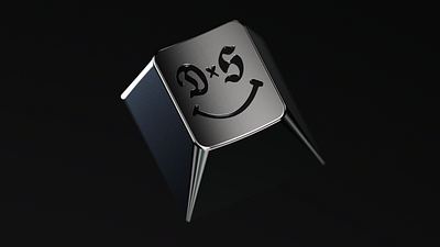 Logo Metal Keycap with Acrylic infill 3d branding contrast design keyshot modeling render rendered rendering