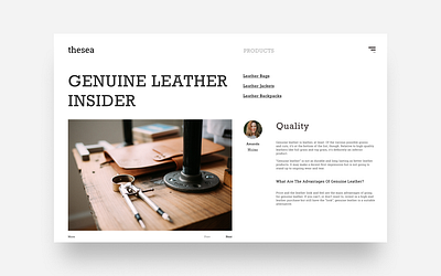 Leather web design leather modern uidesign web design