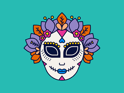 Día de los Muertos art art direction colorful flat design graphic design illustration minimal monoline monolinear pixar style vector