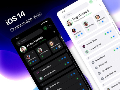 Contacts App UI Kit [Free download for Sketch] app concept contacts contacts app ios ios 14 mobile app mobile ui redesign