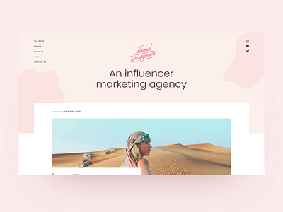 Flourish Management Website animation design graphic design instagram model pink scroll slice typography ui ux web