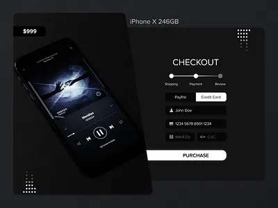 Dark Mode Checkout Concept checkout checkout flow dark mode dark ui darkmode flow form design forms shopping shopping app shopping cart wallet