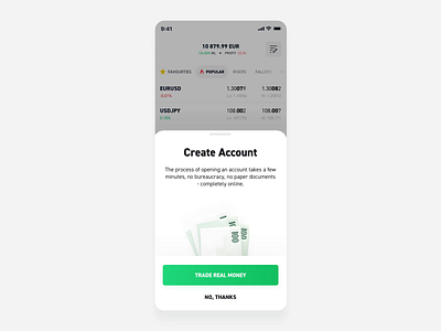 xStation Mobile - Pop-up animation after effect animated button animation app button cash confetti conversion crypto finance forex ios money motion popup product design ui ux