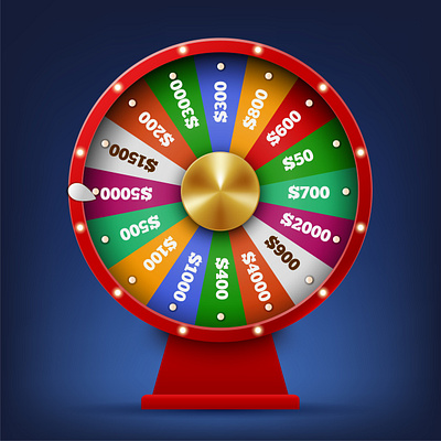 Realistic Spinning Fortune Wheel abstract adobe illustrator animation casino fantastic gamble gambling gold leisure roulette vector web wheel