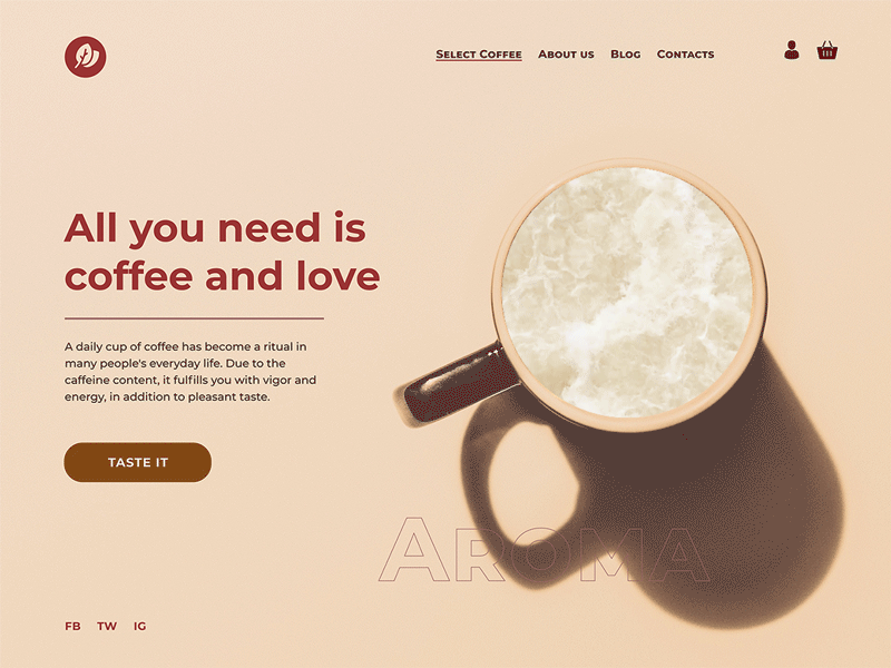 Coffee cup adobe animation artwork coffee coffee cup designer photoshop shot uiux web design