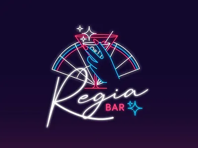 Regia Bar - Gay Bar Logo bar branding cocktail fan gay logo manuelvergara nails queer regia