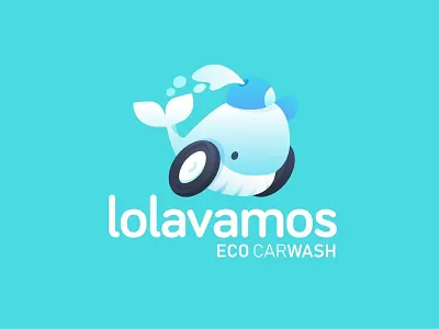 Lolavamos - Car Washing Logo brand car design logo manuelvergara wash whale