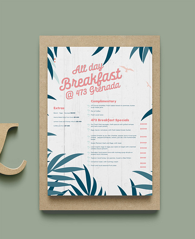 Creative Tropical Food Menu branding design hospitality illustration logo menu design ui ui design vector