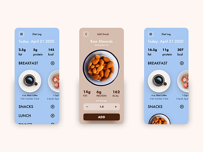 Diet Tracker app clean design diet diet app fitness health minimal simple tracking tracking app ui ux