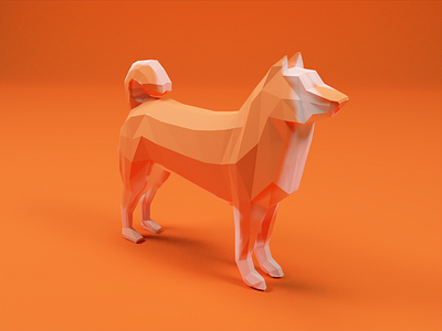 Low-Poly Shiba Inu 3d 3d art blender blender3d dog low low poly low poly lowpoly lowpolyart orange poly polygon puppy render shiba shiba inu shibainu