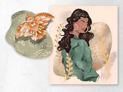 Fashion illustration art bird design fashion fashion illustration floral flower graphic illustration lady