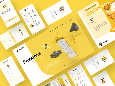 Refugio - App / Landing Page / Social Media adobe dimension adobe xd app ui bee brasil brazil honey landing page ui ui yellow