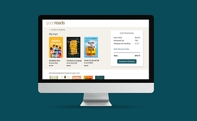 Goodreads Cart and Checkout Page books cart checkout colors design goodreads