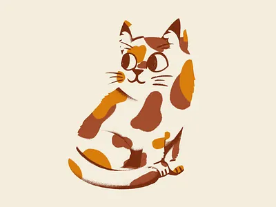 Spotted cat adorable cat cats chonk cute cute animal cute animals cute art cute illustration drawing illustration ipadpro kitten kitty meow procreate seattle illustrator sweet texture women illustrator