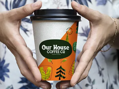 Our House Coffee Cup brand identity coffee coffee cup cup logo product