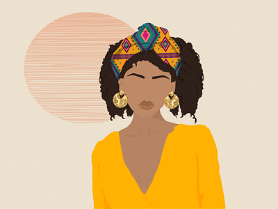 African woman #DTIYS adobe illustrator africanwoman artprint design digitalart digitaldrawing digitalillustration draw dtiys graphicdesign headband illustration illustrator show your work turban illustration woman woman illustration