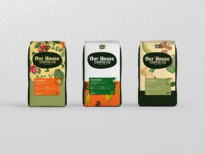 Our House Coffee Bags brand identity coffee coffee bag logo product