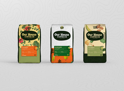 Our House Coffee Bags brand identity coffee coffee bag logo product