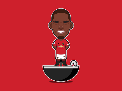 Paul Pogba Subbuteo 2d bpl character design epl flat football france icon illustration manchester united midfielder mufc outline paul pogba pogba shapes soccer subbuteo symbol