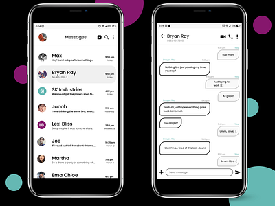 Direct messaging | Daily UI #013 013 app design black theme daily ui daily ui 013 daily ui challenge dailyuichallenge design direct messaging message app messages ui ui design ui kit ui ux uiux ux white theme