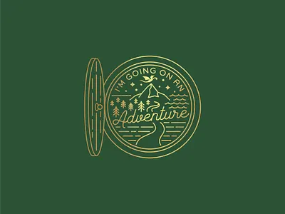 I'm Going On An Adventure Badge adventure badge bilbo baggins hobbit hobbiton illustration lord of the rings middle earth monoline mountains the shire