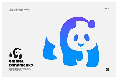 animal brandmark (Panda) branding collection design download for free free free ai free download free icon free logo free psd gradient high end panda pawellpi premium