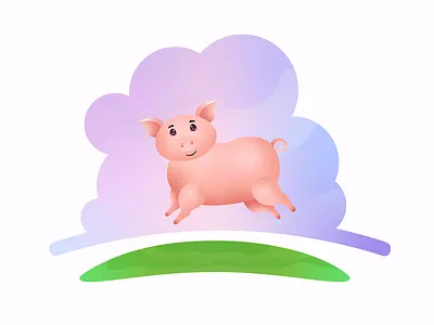 Pig animals art farm illustraion illustrator pig vector