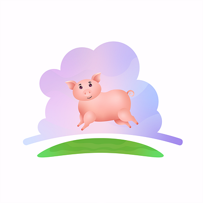 Pig animals art farm illustraion illustrator pig vector