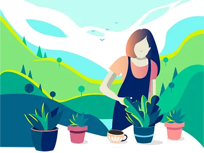 18 Plants colorful design flat illustration illustration nature plants relaxing vector