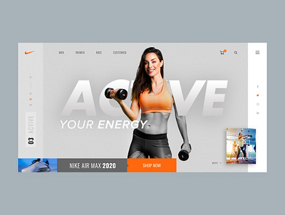 Nike redesign branding design ecommerce fitness gym homepage nike nike air product ui ux webdesign