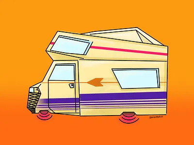 Van life a monsterchild art artmash caravan concept art digital art drawing illustration monsters procreate procreate5 the monster forest van life