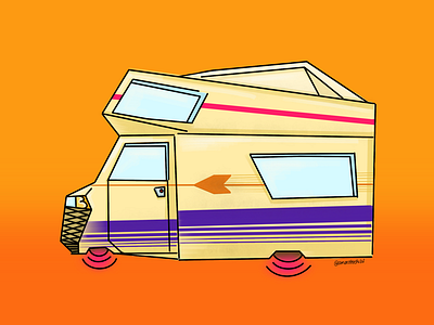 Van life a monsterchild art artmash caravan concept art digital art drawing illustration monsters procreate procreate5 the monster forest van life