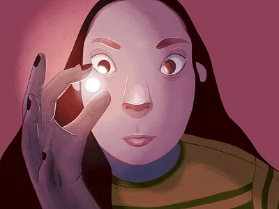 Light design editorial editorial art girl hand drawn hands illustration light procreate quarantine redhead texture textured